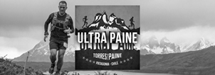 Ultra Paine Trail Running Event Patagonia, Chile Banner Black White